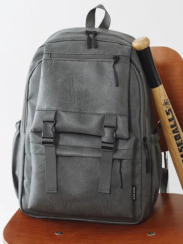 Mochila Casual Vintage Gran Capacidad Cuero PU Retro Bolsa Escolar para Estudiantes Viaje Mochila para Portátil Hombre Mujer