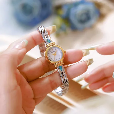 Reloj de Pulsera de Lujo de Aleación con Diamantes de Imitación para Mujer Moda Elegante Reloj de Cuarzo con Esfera de Nácar Hebilla de Joyería Reloj de Pulsera