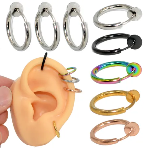 Edelstahl Feder Clip Auf Creolen Nicht Durchstochen Nase Lippenring Septum Faux Piercing Schmuck Für Unisex Minimalistisch Ohrclip