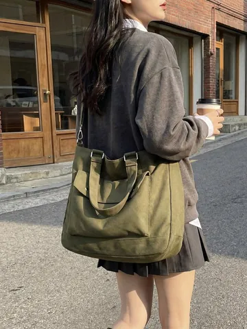 Large Capacity Cloth Tote Bag For Women Summer Travel Handbag Fashion Casual Shoulder Bag Crossbody Satchel Daily Purse