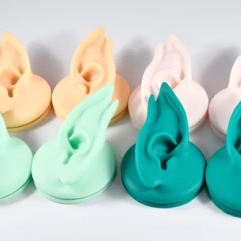 Modèle d'Oreille d'Elfe en Silicone Support de Présentation de Bijoux Avec Base en Acrylique pour Vitrine Outil Professionnel