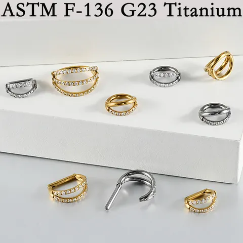 G23 Titan Zirkonia Pave Septum Clicker Ring Körperpiercing Schmuck Segment Ring Für Damen Ohrringe Conch Piercing Schmuck