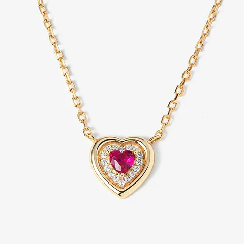 925 Sterling Silver Rhinestone Heart Water Drop Pendant Necklace For Women Gold Silver Electroplated Korean Elegant Jewelry