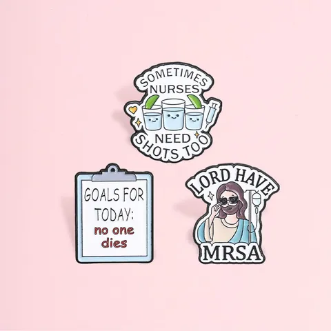 Lustige Medizinische Emaille Anstecknadeln Für Krankenschwestern Ärzte Zinklegierung Brosche Abzeichen Goals For Today No One Dies Schmuck