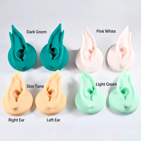 Realistisches Silikon Elfenohr Modell Für Schmuck Display Piercing Übung Fotografie Prop Soft Body Ohrring Display Ständer