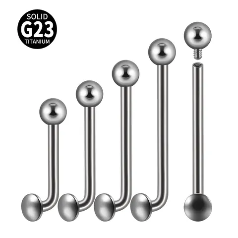 G23 Titanium Internally Threaded Dermal Anchor Piercing Jewelry L-Shape Curved Barbell Belly Button Ring Body Jewelry For Women Men