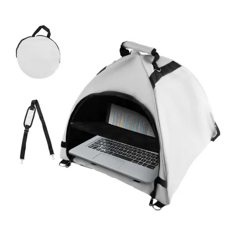 Parasol para Portátil Plegable Portátil de Pana Bolsa de Viaje Impermeable al Aire Libre con Asa Gris