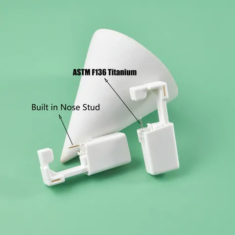 Disposable G23 Titanium Nose Piercing Kit Sterile Painless Body Piercing Gun With Built-in Zirconia Nose Stud Tool