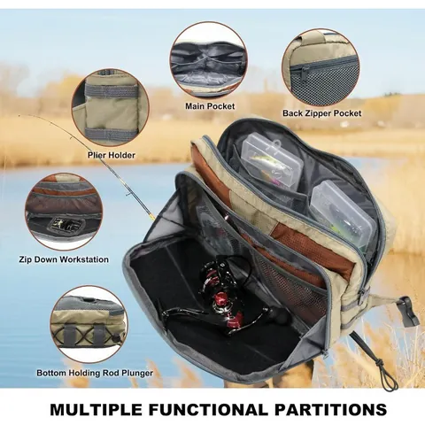 Multi-functional Fly Fishing Chest Pack Vest Waterproof Oxford Cloth Adjustable Fishing Tackle Storage Bag For Angling