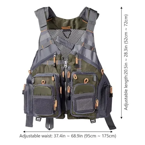 Multi-functional Breathable Fishing Vest For Men Women Adjustable Mesh Pockets Fly Fishing Waistcoat Outdoor Adventure Vest