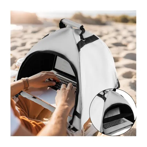 Parasol para Portátil Plegable Portátil de Pana Bolsa de Viaje Impermeable al Aire Libre con Asa Gris