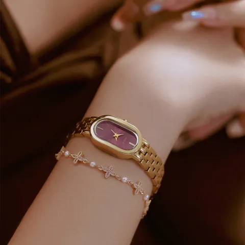 Bee Sister FA1905 Luxus Damen Quarzuhr Vintage Ovales Zifferblatt Edelstahlarmband Old Money Stil Elegante Armbanduhr