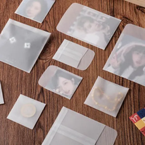 Translucent Frosted Vellum Paper Envelope Bag Small Jewelry Card Packaging Bag For DIY Nail Art Photocard Storage Gift Bag