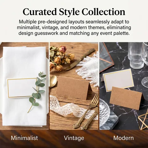 Elegant Wedding Place Cards Gold Foil Border Tent Name Cards For Banquet Table Seating Decoration Kraft White Party Cards