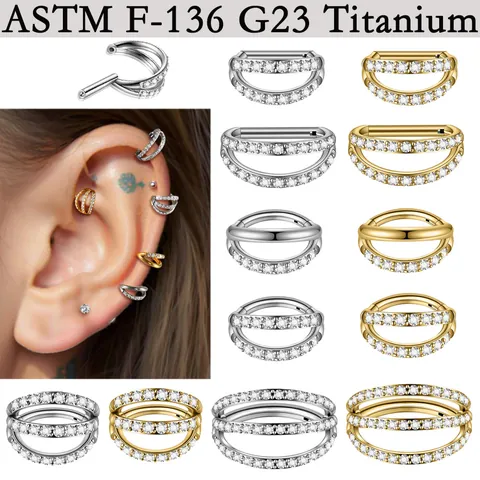 G23 Titan Zirkonia Pave Septum Clicker Ring Körperpiercing Schmuck Segment Ring Für Damen Ohrringe Conch Piercing Schmuck
