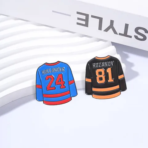Hockey Jersey Metal Enamel Pin Hollander 24 Rozanov 81 Brooch Badge Sport Style Pins For Backpack Clothing Jacket Accessory