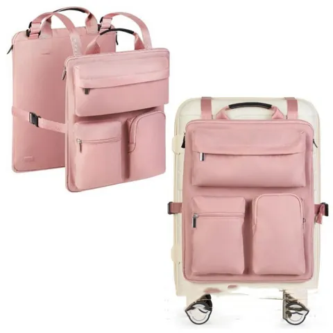 Multi-functional Luggage Attachment Bag Portable Travel Storage Bag Durable Polyester Laptop Case With Adjustable Handle Strap
