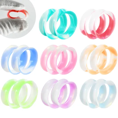 Soft Silicone Hollow Pulley Ear Tunnels Mixed Marble Color Ear Gauges Piercing Stretching Kit Unisex Body Jewelry Accessories