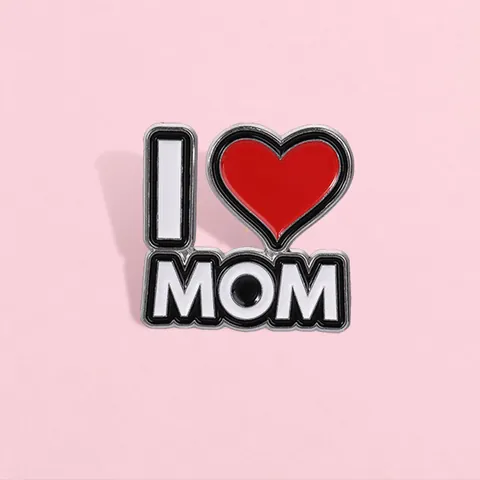 Muttertagsgeschenk I Love Mom Herz Emaille Brosche Zinklegierung Buchstaben Abzeichen Für Kleidung Tasche Zubehör Damen Schmuck Anstecknadel