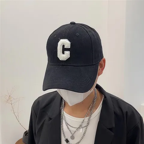 Gorra de Béisbol Unisex de Cabeza Grande para Mujer Hombre Mezcla de Algodón Cepillado Bordado de Letra C Sombrero de Sol Ajustable