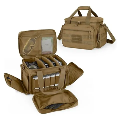 Tactical Shooting Range Bag With Magazine Slots Multi-Functional Outdoor Sports Gear Storage Bag Wear-Resistant Oxford Cloth Tactical Shoulder Bag
