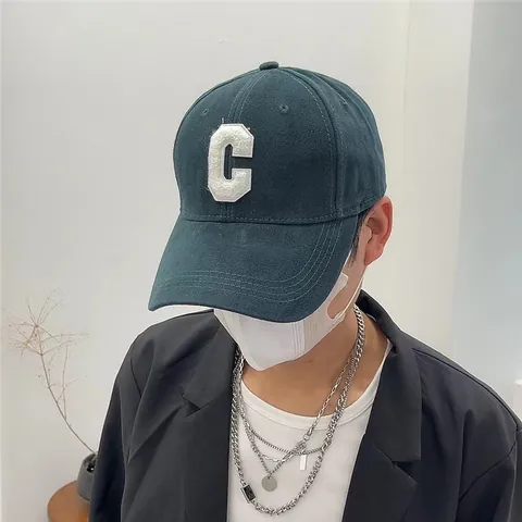 Gorra de Béisbol Unisex de Cabeza Grande para Mujer Hombre Mezcla de Algodón Cepillado Bordado de Letra C Sombrero de Sol Ajustable