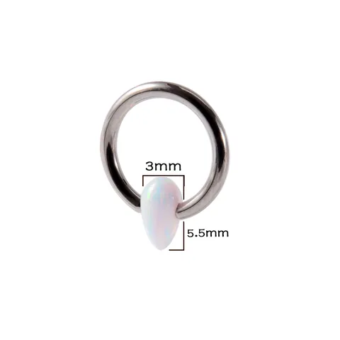 G23 Titanium Stainless Steel Captive Bead Ring Opal Teardrop Septum Ring Piercing Jewelry For Women Men Tragus Earring