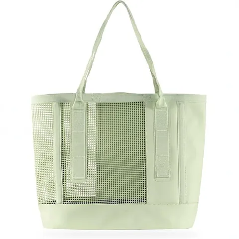 Women Large Capacity Mesh Tote Bag Waterproof Oxford Cloth Shoulder Bag For Commute Beach Student Minimalist Versatile Mesh Bag