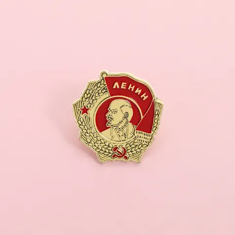 Sovjet-Unie Leider Lenin Herdenkingsspeld Badge Retro USSR Rode Ster Emaille Broche Zinklegering Eremedaille Souvenir