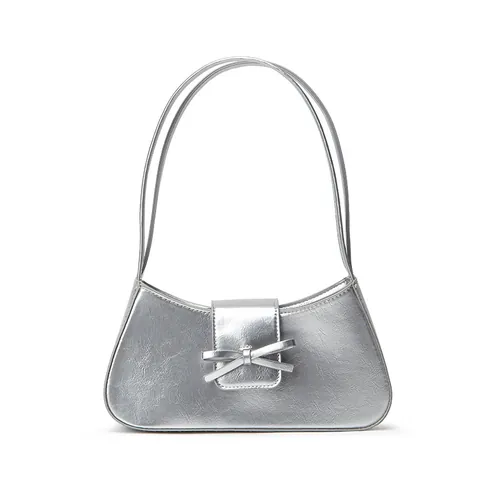 Dames Mode Strik Onderarmtas Minimalistische Baguette Tas Schoudertas PU Leer Werk Kleine Handtas Stijlvolle Woon-werkverkeer Tas