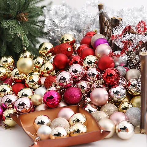 Grandes Bolas de Navidad Adornos Plástico Galvanizado para Árbol de Navidad Fiesta de Año Nuevo Hogar Festival Decoración Colgante