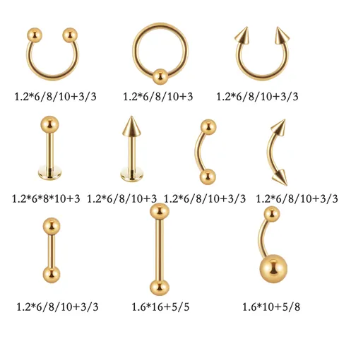 Professional Body Piercing Tool Kit Stainless Steel Piercing Needles Disposable Clamps Jewelry Set For Ear Nose Tongue Lip Belly Button Piercing