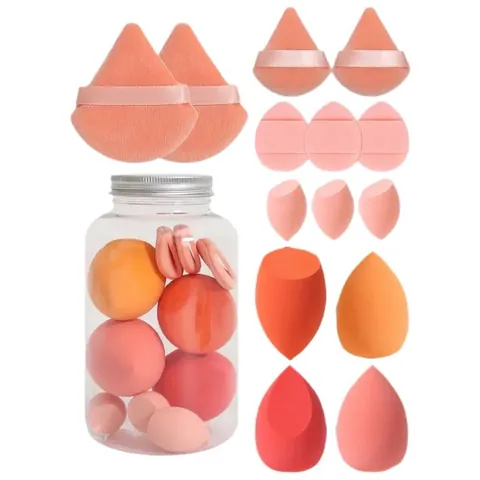 Hydrophilic Non-latex Makeup Sponge Set With Storage Jar Soft Beauty Egg Foundation Puff For Wet And Dry Makeup Women Beauty Tool