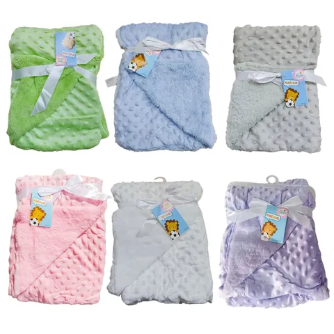Soft Double Layer Baby Blanket Minky Dot Embossed Sherpa Fleece Warm Soothing Infant Swaddle Blanket For Stroller Crib Bedding