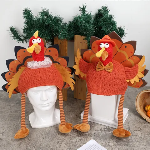 Thanksgiving Polyester Turkey Hat Funny Party Costume Accessory For Harvest Festival Autumn Celebration Novelty Festive Headwear