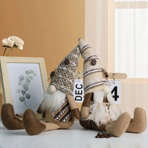 Kaffee Thema Langbeinige Gnome Rudolph Plüschpuppe Nordischer Stil Tischdekoration Ornament Für Zuhause Büro Kaffeebar Geschenk