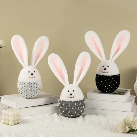 Creative Easter Bunny Egg Ornament Cute Plush Gnomes Faceless Doll Desktop Decoration For Home Party Decor Easter Gift