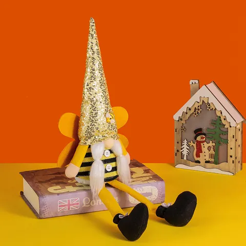 Bee Festival Gnome Plush Doll Bee Day Decoration Bumble Bee Faceless Doll Long Legged Gnome Figurine For Home Party Ornament
