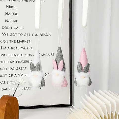 Gnomo de Pascua de Peluche Adornos Colgantes Con Orejas de Conejo Muñeco Sin Rostro Decoraciones Para Hogar Fiesta Regalo Estacional