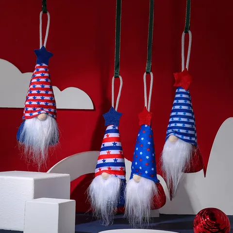 Unabhängigkeitstag Zwerg Anhänger Patriotische Gesichtslose Puppe Hängende Dekoration Für Vierten Juli Party Home Dekor Stern Streifen