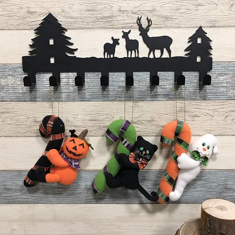Halloween Muñecos de Peluche Adornos Colgantes Creativa Calabaza Fantasma Gato Negro Colgante de Peluche para Hogar Fiesta Decoración de Ventanas Regalo