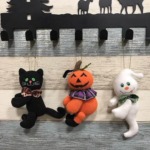 Halloween Pluche Hangdecoratie Griezelige Pompoen Zwarte Kat Geest Ornamenten Voor Huis Feest Etalage Griezelige Festival Decor