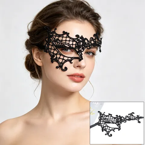 Halloween Party Sexy Lace Eye Mask Mysterious Single Eye Masquerade Costume Prop Women Decorative Mask