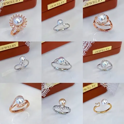 Süßwasserperle Verstellbarer Offener Ring Für Damen Kupfer Weißgold Galvanisiert Strass Minimalistischer Schmuck Geschenk Alltag