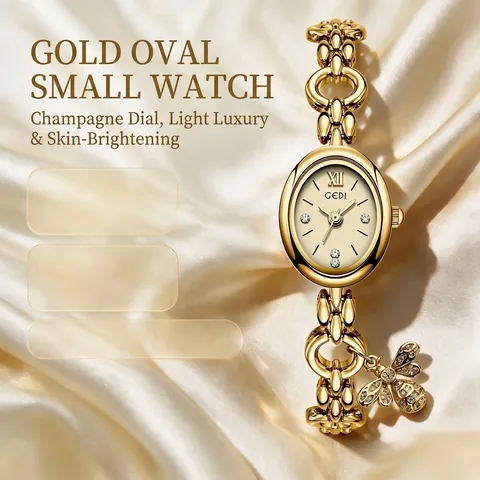 Damen Quarzuhr Ovales Zifferblatt Legierung Kettenarmband Armbanduhr Mit Bienen Fisch Anhänger Elegant Vintage Stil Für Damen