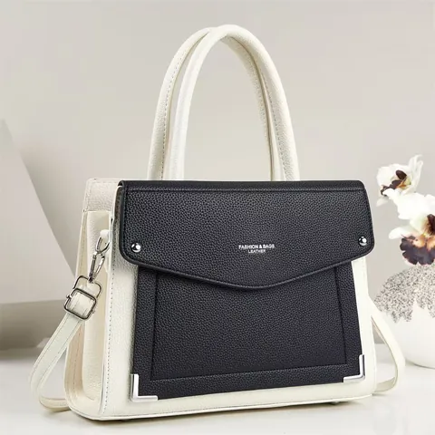 Women PU Leather Handbag Large Capacity Embossed Shoulder Crossbody Bag With Flower Metal Buckle And Adjustable Strap