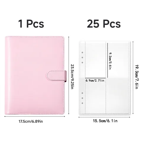 Organizer per Budget A5 in Pelle PU a Fogli Mobili Con Fibbia Magnetica per 100 Giorni Sfida di Risparmio Sistema Planner
