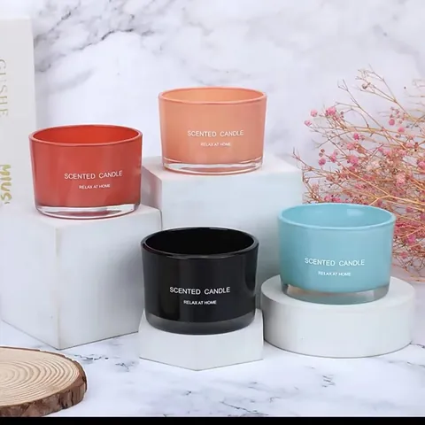Portacandele in Vetro per Aromaterapia Nordico Moderno Minimalista Rotondo Fondo Ispessito Contenitore per Candele Profumate Ornamento da Tavolo