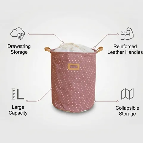 Grote Opvouwbare Linnen Katoen Wasmand Ronde Stoffen Opbergmand Waterdicht Kleding Organizer Tas Voor Thuis Badkamer Speelgoed Opbergen