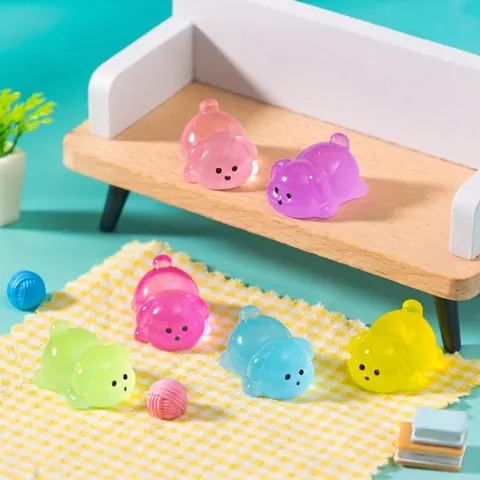 Luminous Mini Prone Dog Figurine Glow In Dark Resin Puppy Micro Landscape DIY Accessories Car Desktop Ornament Decoration
